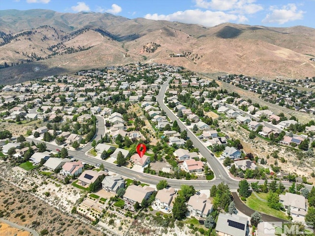 2525 Beaumont Pkwy, Reno, NV 89523 - aerial view of property and surrounding area featuring mountains