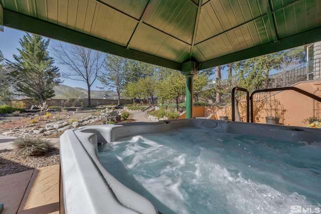 2501 Kensington Pl, Carson City, NV 89703 - view of patio / terrace featuring a hot tub and a mountain view