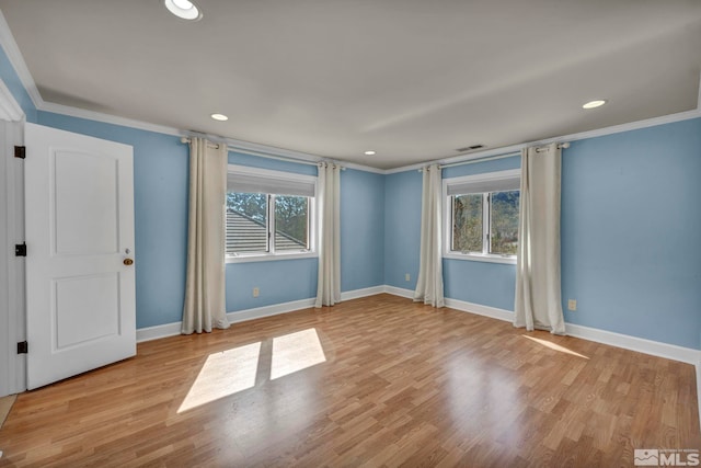 2501 Kensington Pl, Carson City, NV 89703 - empty room featuring ornamental molding, baseboards, wood finished floors, and recessed lighting