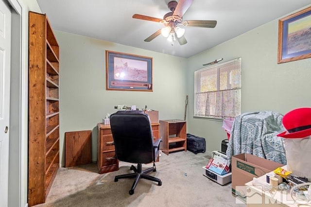248 Woodlake Cir, Dayton, NV 89403 - office area featuring carpet floors and ceiling fan