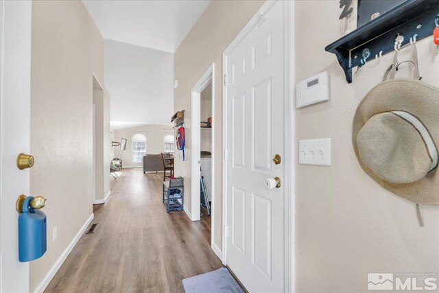 989 Julia Ln, Fernley, NV 89408 - hall with wood finished floors and baseboards