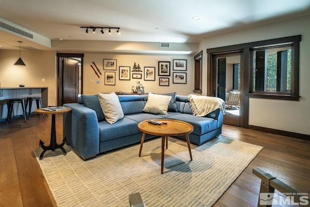 17 Beach Club Dr Unit 221, Stateline, NV 89449 - living area featuring track lighting, wood finished floors, baseboards, and recessed lighting