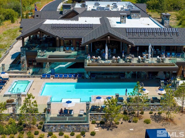 17 Beach Club Dr Unit 221, Stateline, NV 89449 - view from above of property featuring a pool area