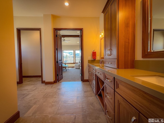 46 Silver Lynx Way, Verdi, NV 89439 - full bath with baseboards, double vanity, and recessed lighting