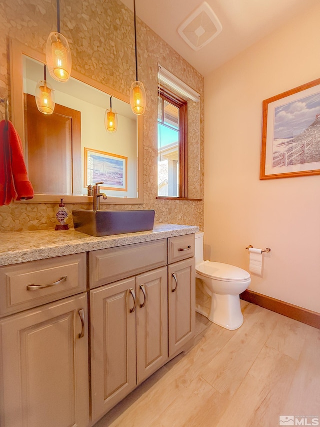 46 Silver Lynx Way, Verdi, NV 89439 - bathroom with wood finished floors, toilet, vanity, and baseboards