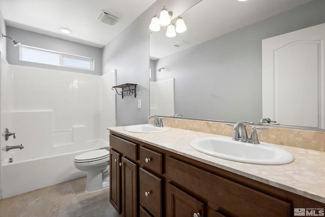 7760 Sonic Ct, Sparks, NV 89436 - bathroom featuring toilet, double vanity, and shower / bath combination
