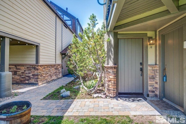 555 Tahoe Keys Blvd Unit 14, South Lake Tahoe, CA 96150 - property entrance with stone siding