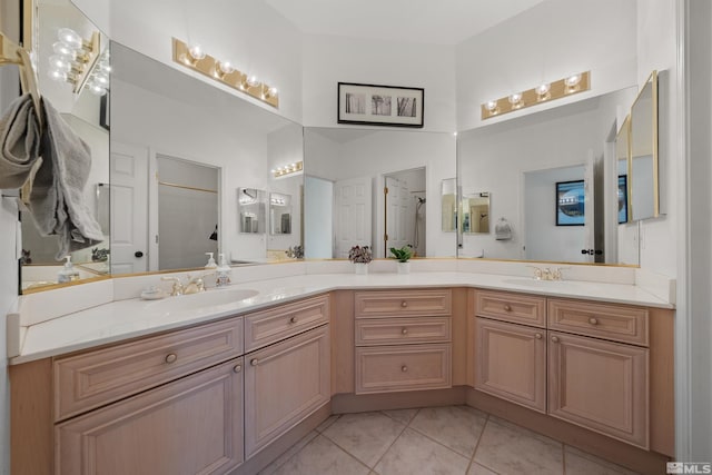 2900 Ariel Dr, Reno, NV 89523 - full bathroom featuring tile patterned flooring, double vanity, and a shower