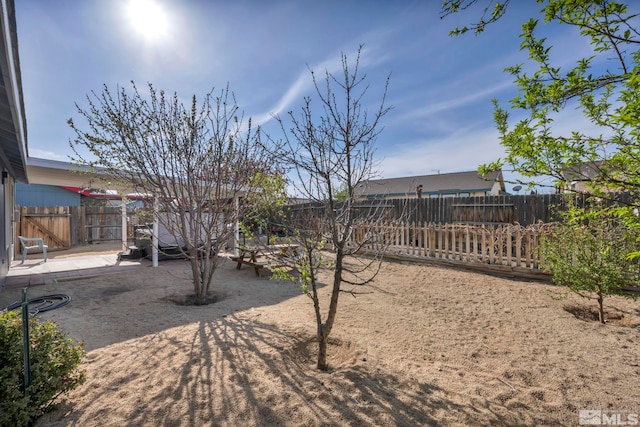 233 Jennys Ln, Fernley, NV 89408 - fenced backyard featuring a patio area