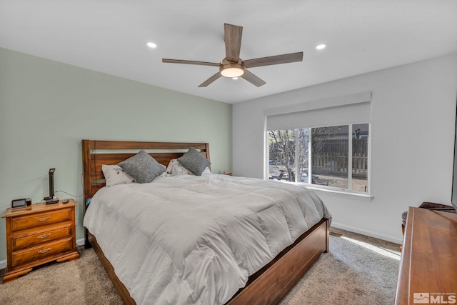 233 Jennys Ln, Fernley, NV 89408 - carpeted bedroom with baseboards, ceiling fan, and recessed lighting