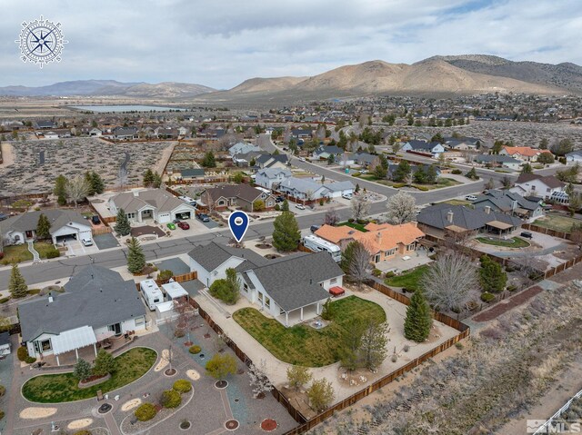 1147 Country Club Dr, Minden, NV 89423 - aerial view of property and surrounding area featuring nearby suburban area and mountains