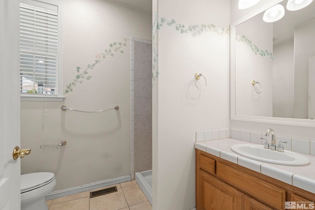 1147 Country Club Dr, Minden, NV 89423 - full bath with tile patterned flooring, vanity, tiled shower, and toilet