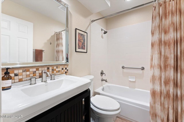 5024 E Albuquerque Rd, Reno, NV 89511 - full bath with shower / bath combo with shower curtain, vanity, and decorative backsplash