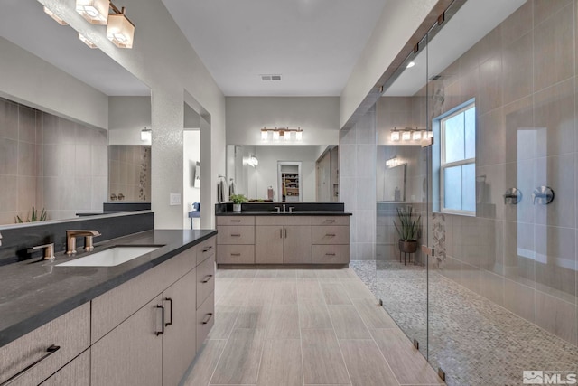5469 Side Saddle Trl, Reno, NV 89511 - bathroom with walk in shower and two vanities
