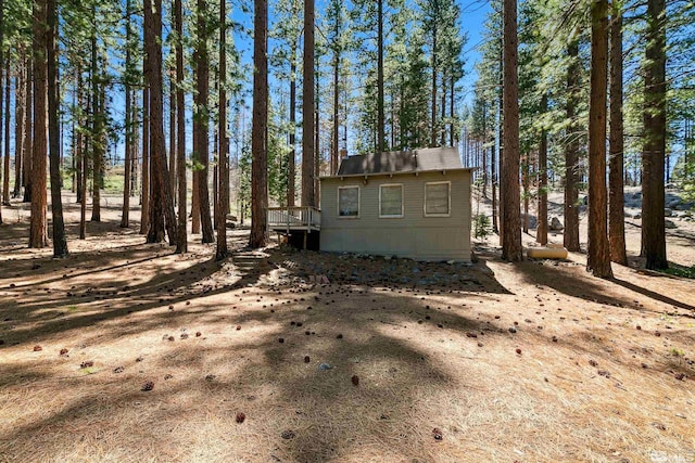 40 Shay Creek Rd, Markleeville, CA 96120 - view of side of home featuring a deck and an outbuilding