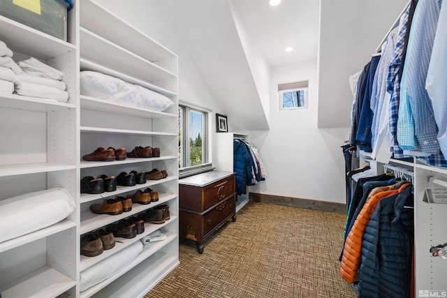 120 W Willis Ln, Reno, NV 89511 - walk in closet featuring carpet floors and vaulted ceiling