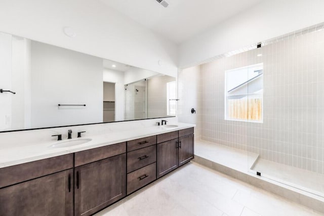 3237 Amaretto Way Unit Cinmon 64, Sparks, NV 89441 - full bath with walk in shower, double vanity, and tile patterned floors