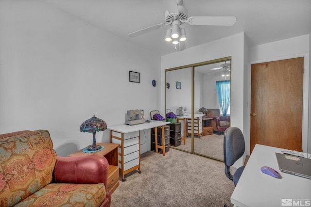 900 Mclean Rd, Fallon, NV 89406 - office area with ceiling fan and carpet floors