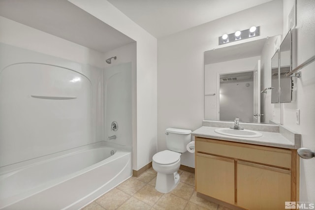 6850 Sharlands Ave Unit A2003, Reno, NV 89523 - full bath featuring shower / bathtub combination, toilet, vanity, tile patterned floors, and baseboards