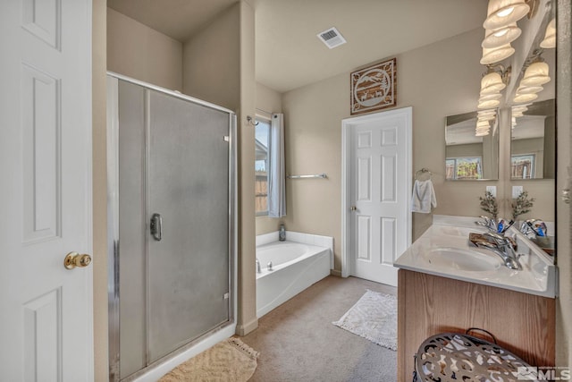 215 Red Wing Dr, Dayton, NV 89403 - bathroom with a garden tub, a stall shower, and double vanity