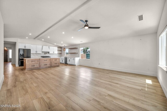 1144 Spruce Meadows Dr, Sparks, NV 89441 - unfurnished living room with ceiling fan, light wood-type flooring, and recessed lighting
