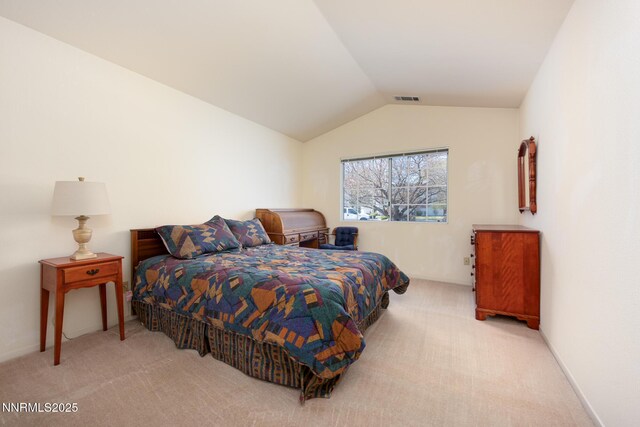 1774 Evergreen Ct, Minden, NV 89423 - carpeted bedroom featuring lofted ceiling