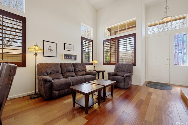 2761 Cheshire, Reno, NV 89523 - living area featuring wood finished floors, healthy amount of natural light, a high ceiling, and baseboards