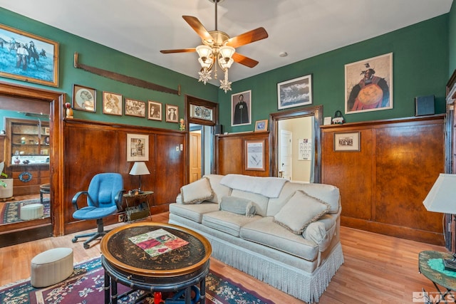 2640 Emily St, Reno, NV 89503 - living room with a ceiling fan and wood finished floors