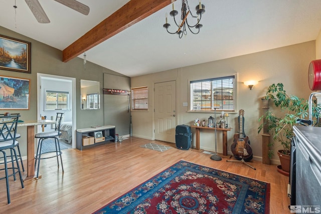 2640 Emily St, Reno, NV 89503 - entryway featuring wood finished floors, baseboards, ceiling fan, and a chandelier
