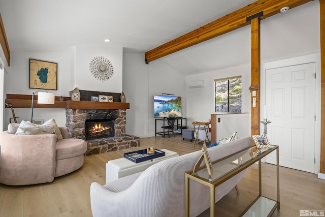 400 Fairview Blvd Unit 8, Incline Village, NV 89451 - living room featuring wood finished floors, a stone fireplace, and recessed lighting