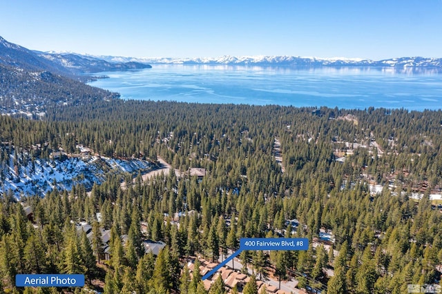 400 Fairview Blvd Unit 8, Incline Village, NV 89451 - drone / aerial view of a heavily wooded area and a water and mountain view