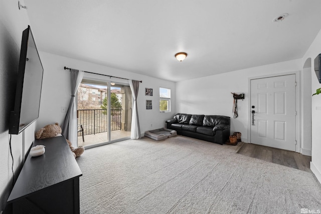 6850 Sharlands Ave # W2137, Reno, NV 89523 - living room featuring carpet floors and wood finished floors