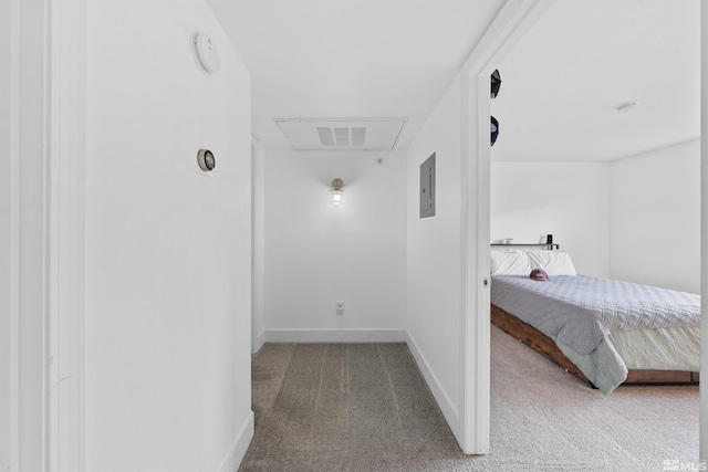 6850 Sharlands Ave # W2137, Reno, NV 89523 - hall featuring attic access, carpet floors, and baseboards