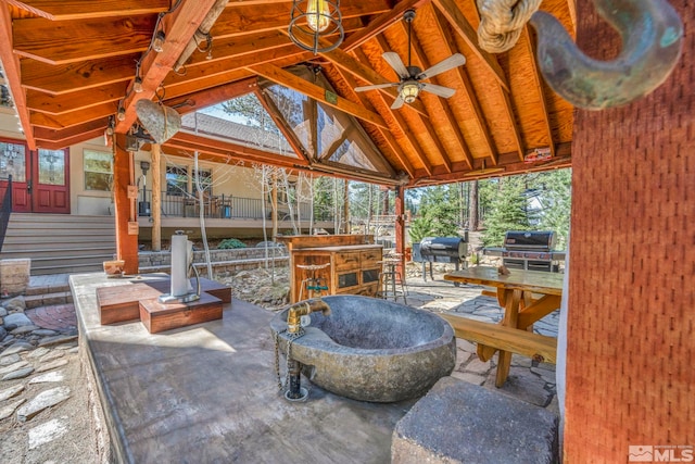 16375 Callahan Rd, Reno, NV 89511 - view of patio / terrace with a ceiling fan and area for grilling