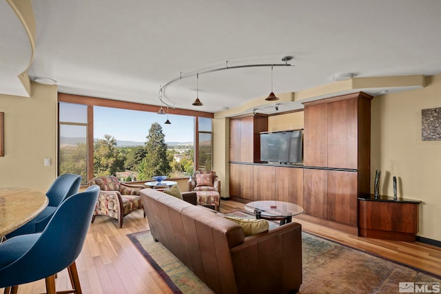 280 Island Ave Apt 802, Reno, NV 89501 - living area with light wood-type flooring and a wall of windows