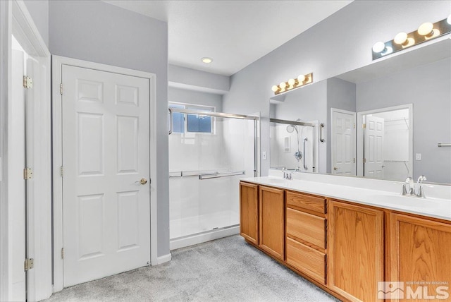 2140 Avella Dr, Sparks, NV 89434 - full bath with a shower stall, double vanity, and carpet flooring