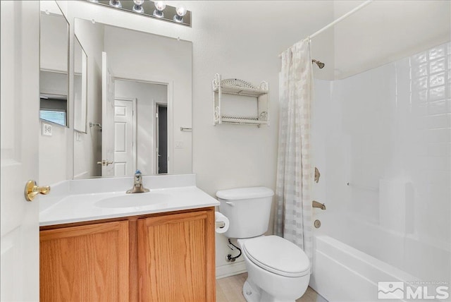 2140 Avella Dr, Sparks, NV 89434 - bathroom with toilet, vanity, and shower / tub combo with curtain