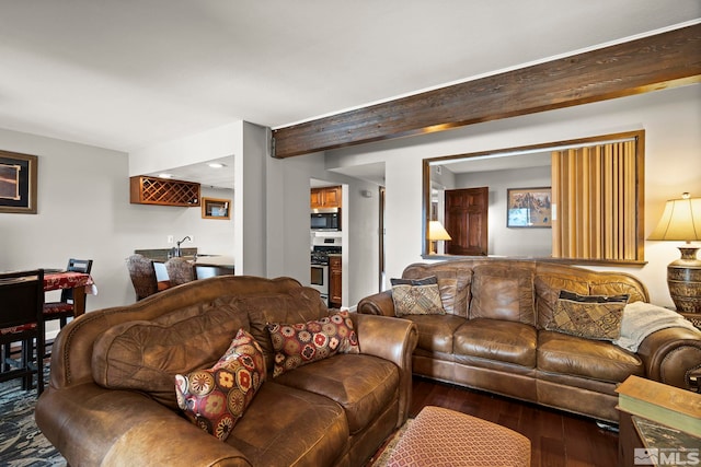 759 Boulder Ct Unit M, Stateline, NV 89449 - living room with wood finished floors, wet bar, and recessed lighting