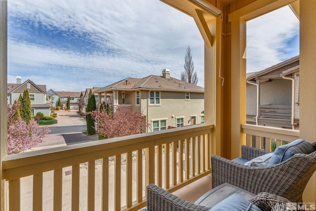 balcony with a residential view