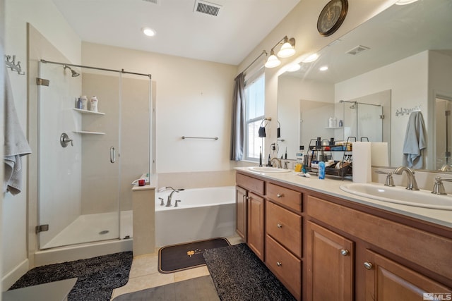 2575 Piero Ct, Sparks, NV 89434 - full bath featuring a garden tub, a shower stall, double vanity, and recessed lighting