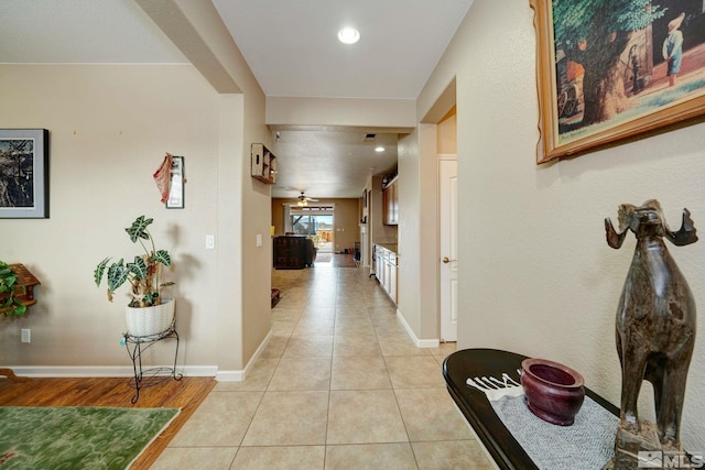 166 Oakridge Dr, Dayton, NV 89403 - hall with light tile patterned flooring, baseboards, and recessed lighting