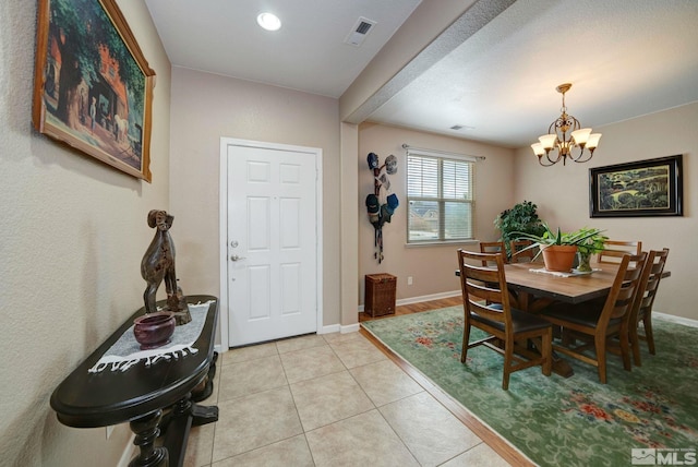 166 Oakridge Dr, Dayton, NV 89403 - dining area featuring a chandelier, baseboards, light tile patterned floors, and recessed lighting