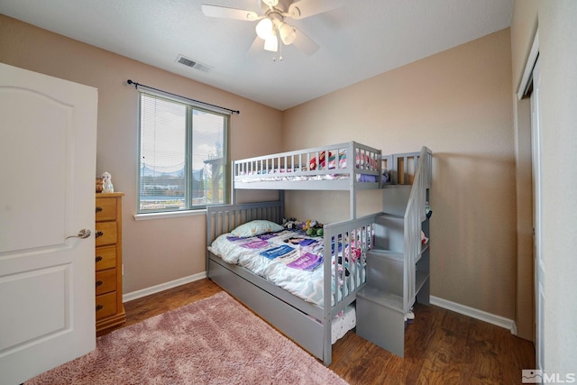 166 Oakridge Dr, Dayton, NV 89403 - bedroom featuring wood finished floors, baseboards, and ceiling fan
