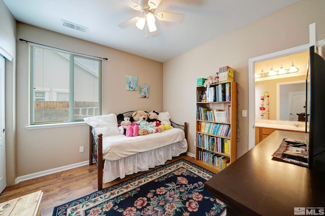 166 Oakridge Dr, Dayton, NV 89403 - bedroom with wood finished floors, baseboards, and a ceiling fan