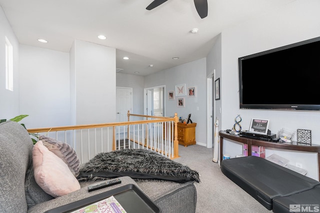 450 Ruffian Ct, Reno, NV 89521 - carpeted living room with ceiling fan, recessed lighting, and baseboards