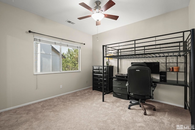 2116 Frisco Way, Sparks, NV 89434 - bedroom with carpet floors, an office area, baseboards, and a ceiling fan