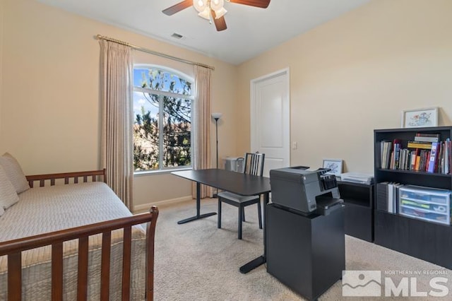 9900 Wilbur May Pkwy Unit 2704, Reno, NV 89521 - home office featuring light carpet, ceiling fan, and baseboards