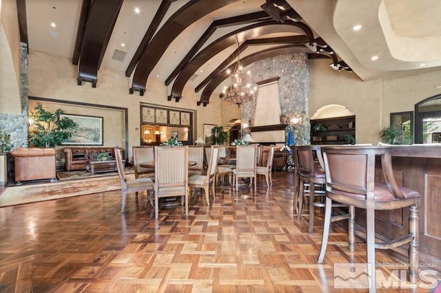 9900 Wilbur May Pkwy Unit 2704, Reno, NV 89521 - lobby featuring high vaulted ceiling and beamed ceiling