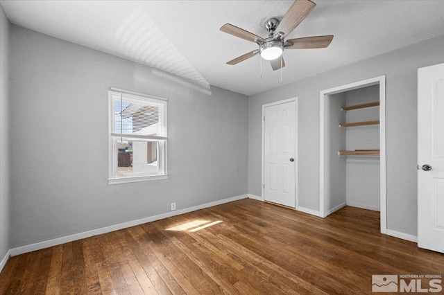 1541 I St, Sparks, NV 89431 - unfurnished bedroom featuring hardwood / wood-style flooring, baseboards, and a ceiling fan