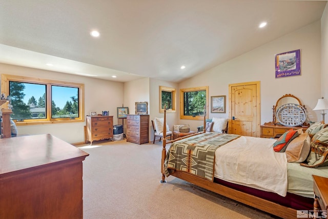 180 Nottingham Ct, Reno, NV 89511 - bedroom featuring recessed lighting, carpet floors, and vaulted ceiling